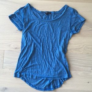 Beyond yoga blue striped short sleeved top